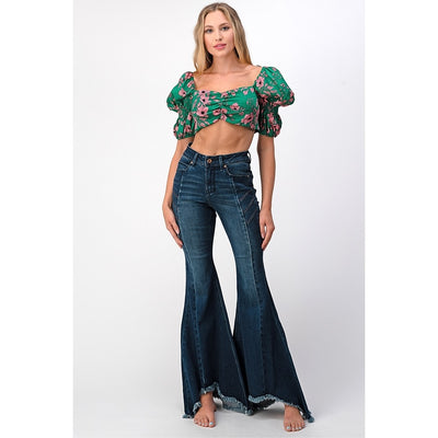 Grace of LA Women's High Waisted Flare Jeans