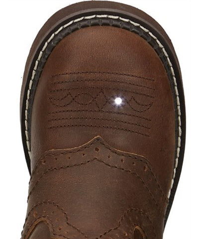 Justin Girl's Glitzi Brown Cactus Print Western Boot