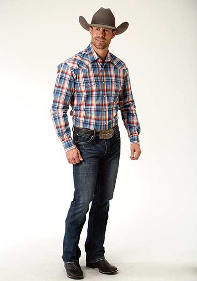 Roper Men's Long Sleeve Plaid Western Shirt