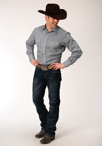 Karman Men's Cream Floral Print Shirt