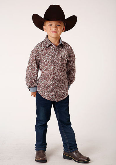 Roper Boy's Frontier Floral Print Shirt