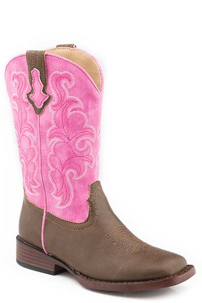 Roper Little Kids Pink Faux Leather Boot