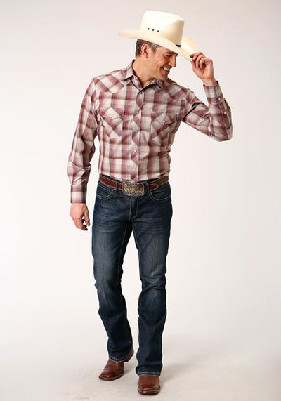 Roper Men's Brown Plaid Western Shirt