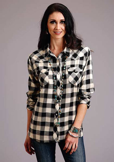 Stetson Women's Buffalo Plaid Blouse
