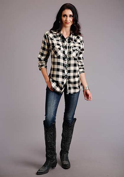 Stetson Women's Buffalo Plaid Blouse