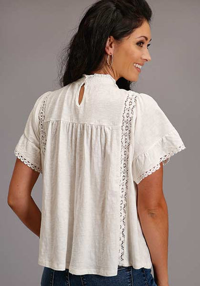 Stetson Women's Cream Jersey Slub Blouse