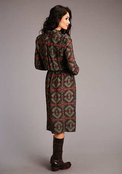 Stetson Women's Challis Blanket Print Dress
