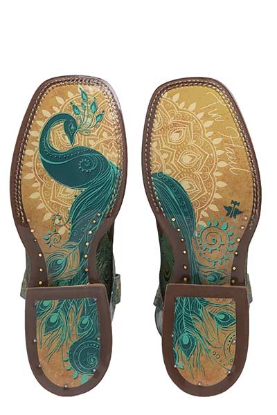 Tin Haul Women's Feather Plume Western Boot