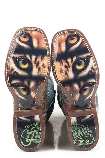 Tin Haul Women Wild Flower Cat Eyes Sole Western Boot