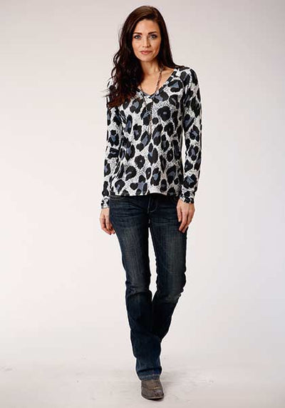 Roper Women's Long Sleeve Cheetah Print Top