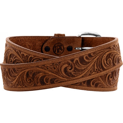 Men's Western Scroll Tooled Belt