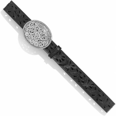 Women's Pierced Filigree Trophy Belt - Black