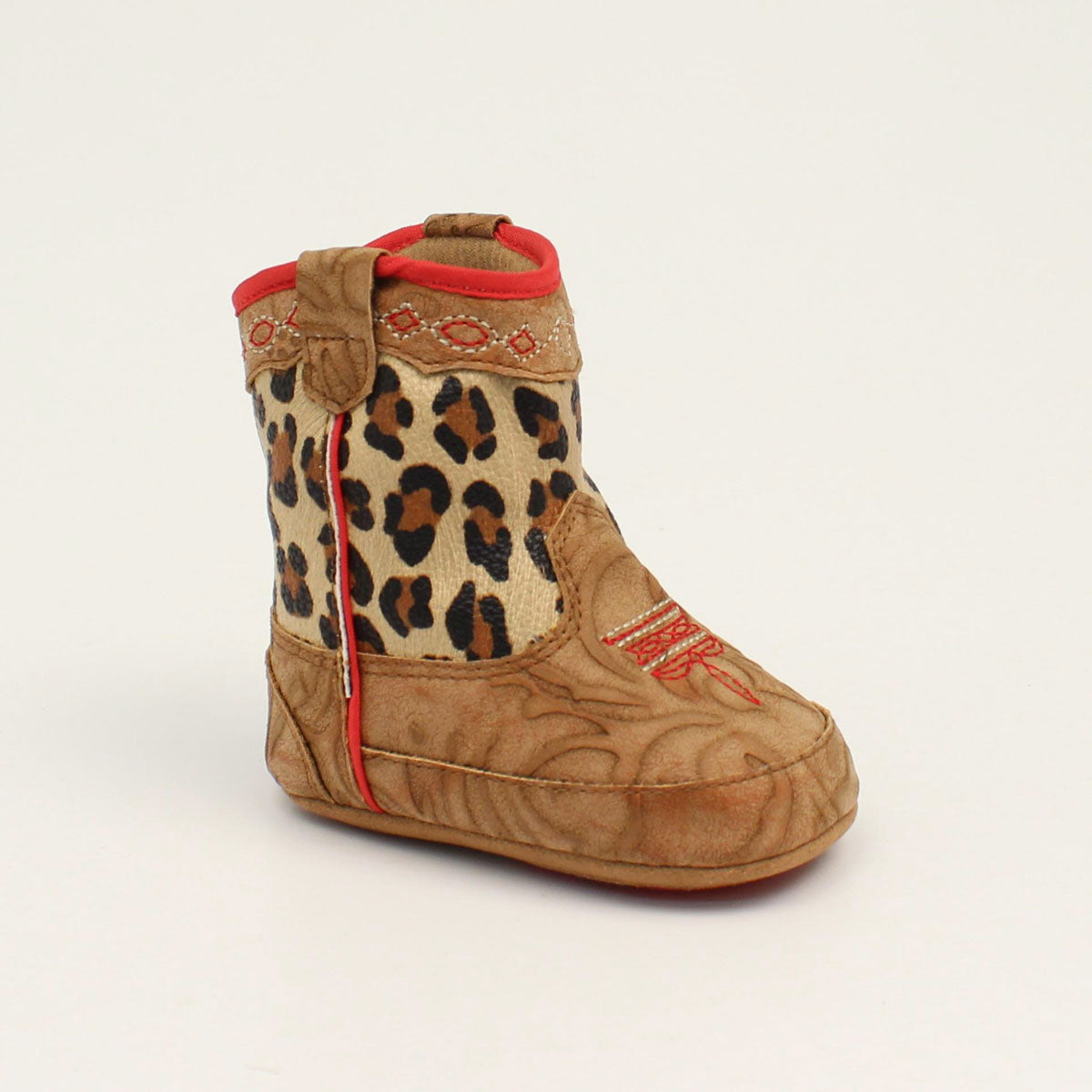 M&F Western Avery Baby Bucker Boot - Tan/Leopard
