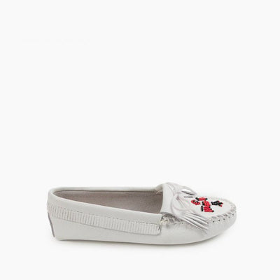 Minnetonka Moccasin Thunderbird Softsole - White
