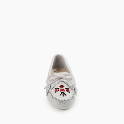 Minnetonka Moccasin Thunderbird Softsole - White