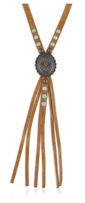 Montana Silversmiths Minimal Gem Corded Leather Attitude Necklace