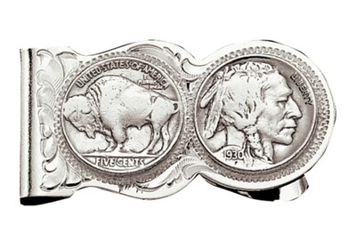 Montana Silversmith Buffalo Indian Nickel Scalloped Money Clip