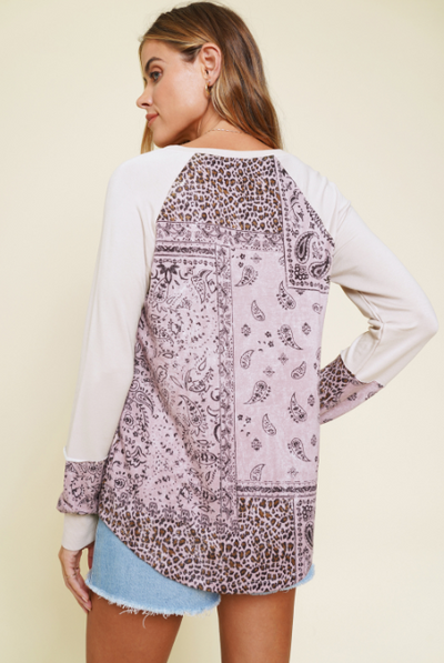 Mystree Women's Mixed Media Top