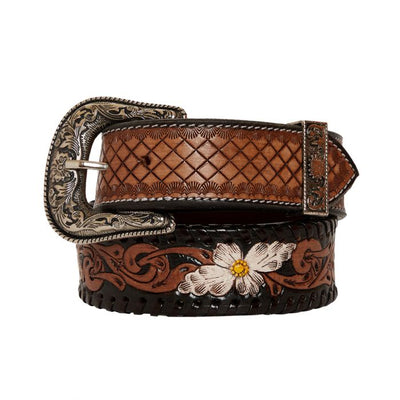 Myra Bag Checkered Hand-Tooled Leather Belt