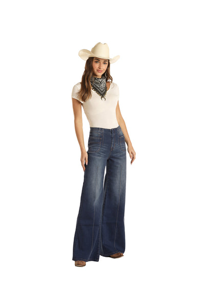 Rock & Roll Cowgirl Women's Palazzo Flare Jean