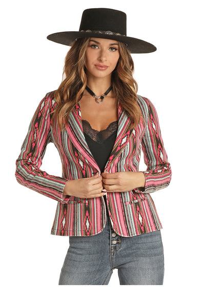 Rock & Roll Cowgirl Print Blazer