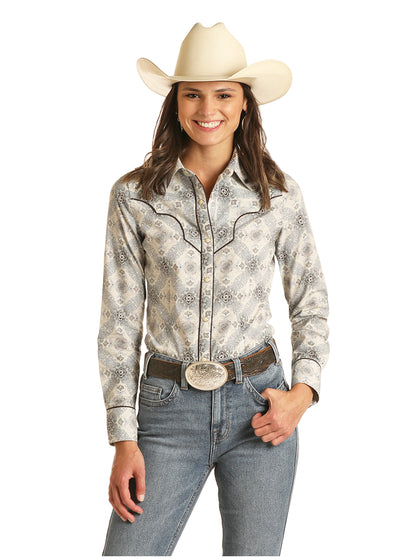 Rock & Roll Cowgirl Women's Floral Print Top