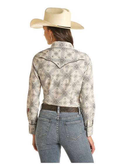 Rock & Roll Cowgirl Women's Floral Print Top