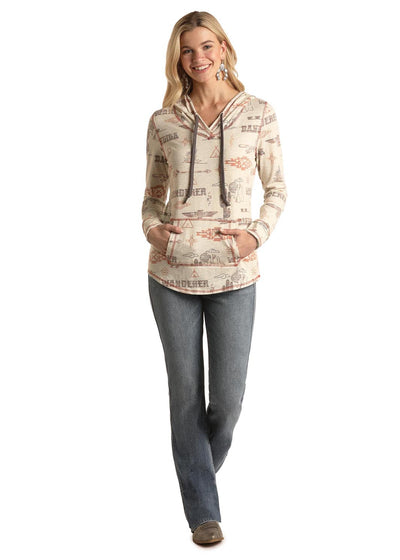 Panhandle Women's Western Print Hoodie
