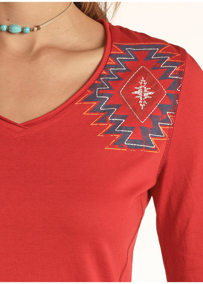 Panhandle Women's Aztec Embroidery Top