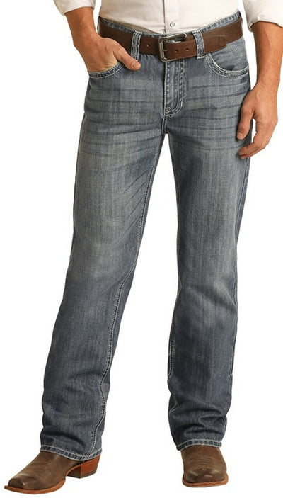 Rock & Roll Denim Men's Relaxed Fit Straight Bootcut Jeans