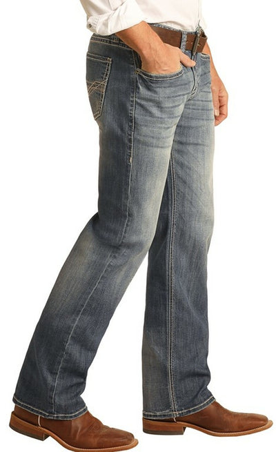 Rock & Roll Denim Men's Regular Fit Stretch Straight Leg Jean