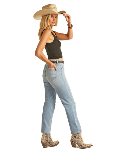 Panhandle Slim Women's Distressed High Rise Jeans