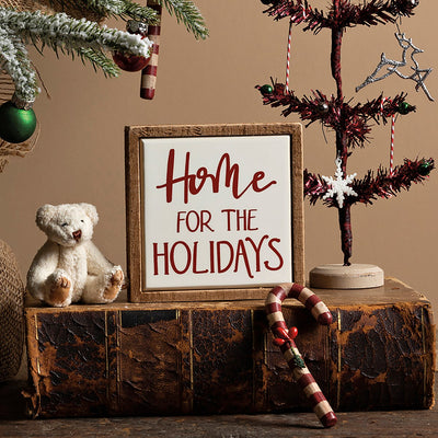 Primitives By Kathy - Box Sign "Home For The Holidays"
