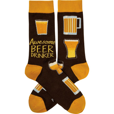 Primitives By Kathy - Socks Awesome Beer Drinker