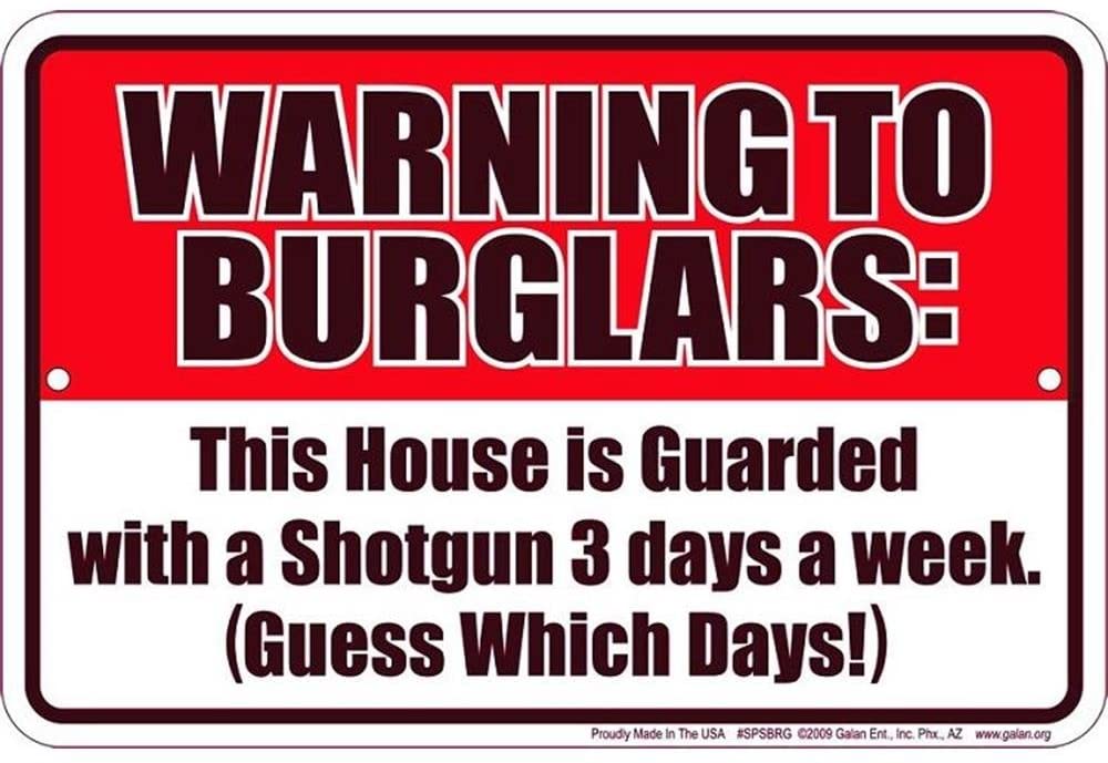 Signs 4 Fun - Warning to Burglars Parking Sign