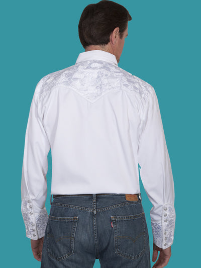 Scully Men's Retro Gunfighter Western Shirt - White