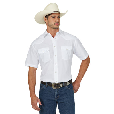 Wrangler Men's Sollid Sport Western Snap Shirt