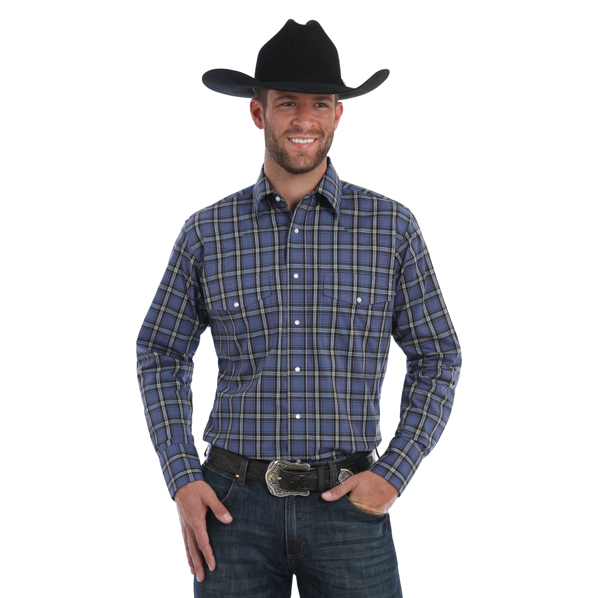 Wrangler Men's Wrinkle Resist Long Sleeve Western Shirt - Big & Tall