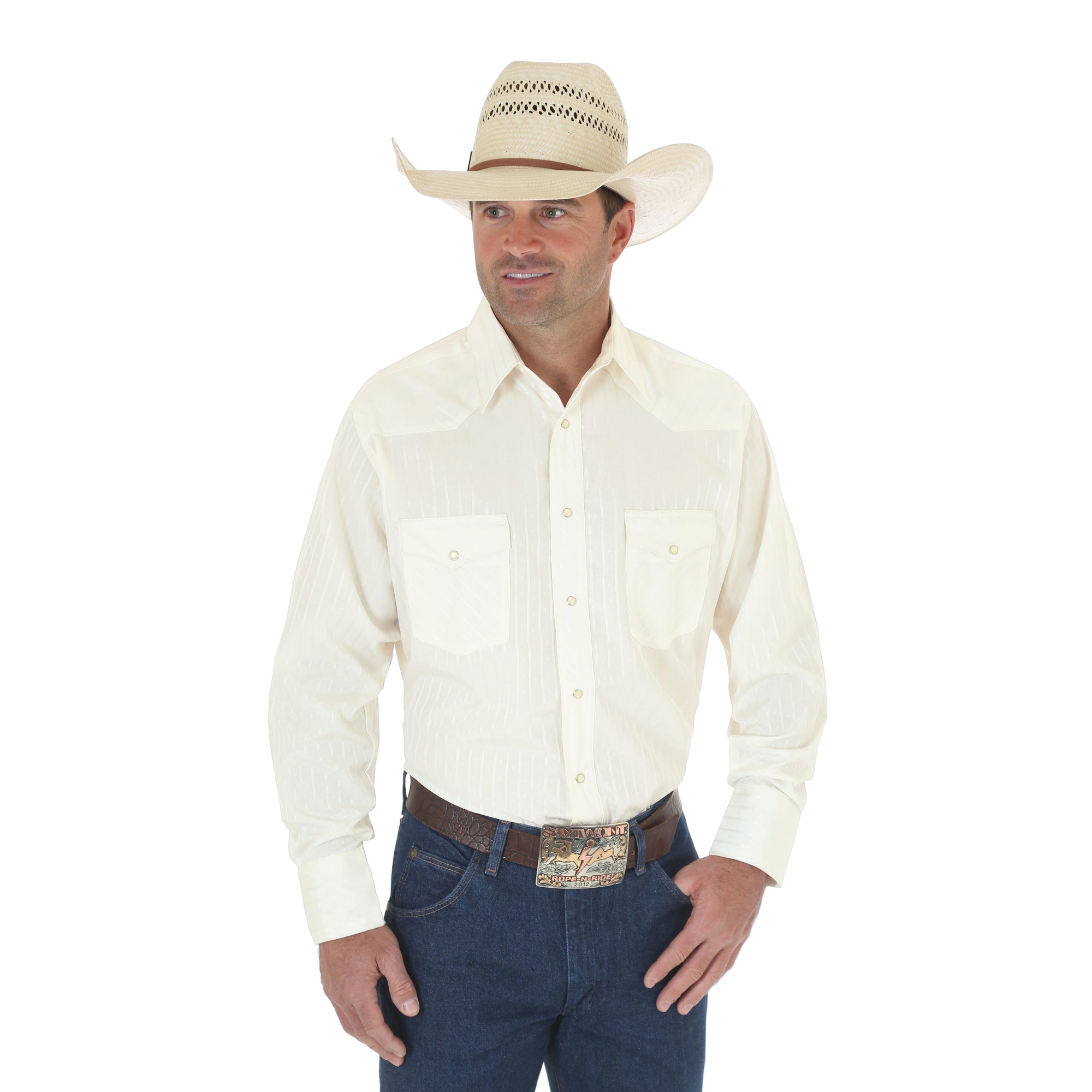 Wrangler Men's Sport Western Snap Shirt - Tan