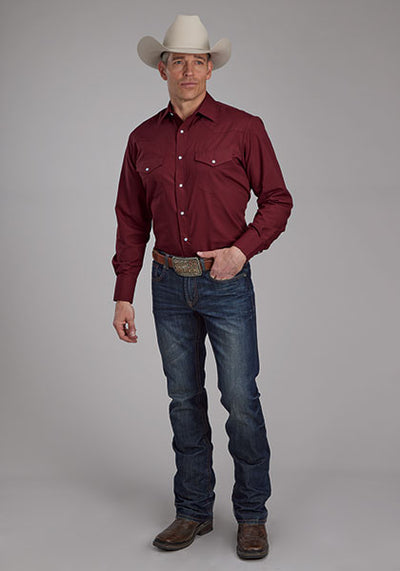 Roper Men's Solid Broadcloth Western Shirt