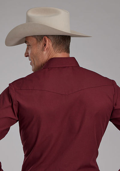 Roper Men's Solid Broadcloth Western Shirt