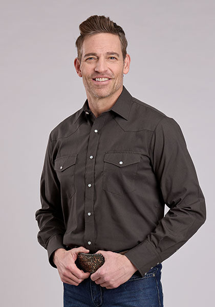 Roper Men's Solid Broadcloth Western Shirt