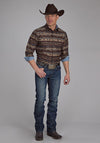 Roper Men's Distressed Aztec Print Western Shirt