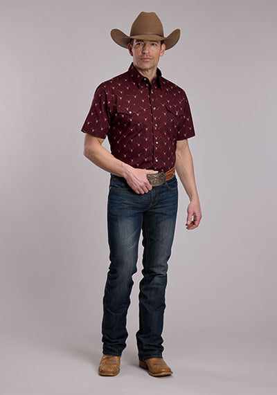 Roper Men's Allover Skull Print Shirt