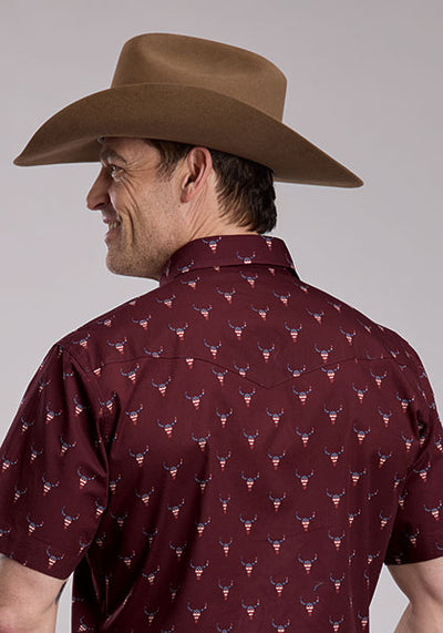 Roper Men's Allover Skull Print Shirt