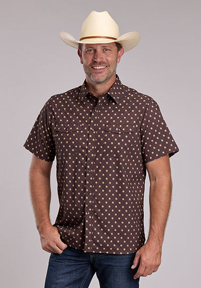 Roper Men's Western Argyle Print Shirt