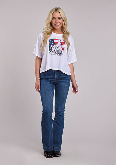 Roper Women's Embroidery Printed Oversized Tee