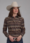 Roper Women's Distressed Aztec Print Western Shirt