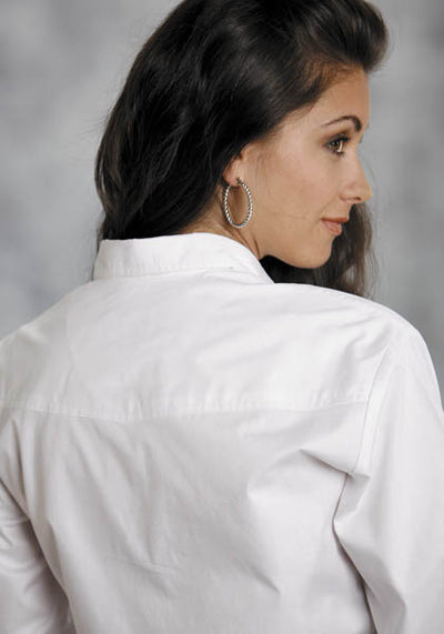 Roper Women's Solid Poplin Western Shirt - White