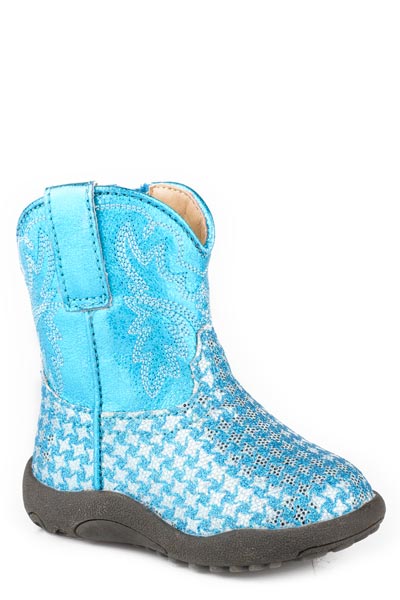 Roper Infants Checkered Glitter Vamp Western Boot